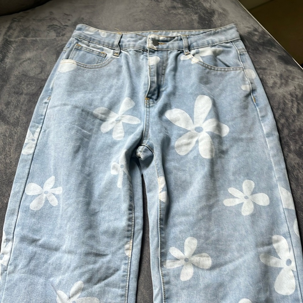 Flower printed jeans M/L